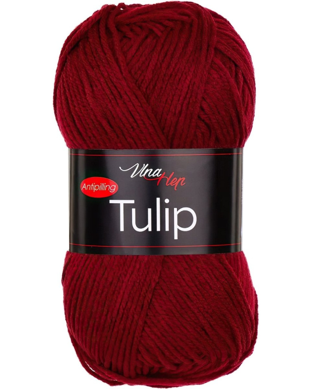 Pletací / háčkovací příze Vlna-Hep TULIP 41136 bordó, jednobarevná, antipillingová, 100g/170m