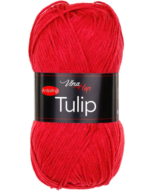 Pletací / háčkovací příze Vlna-Hep TULIP 41152 červená, jednobarevná, antipillingová, 100g/170m