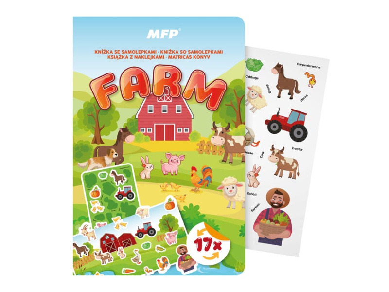 MFP 1032392 samolepková kniha farma 17 samolepek