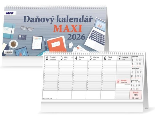 Daňový MAXI kalendář 2026 - stolní kalendář -  Autor Neuveden