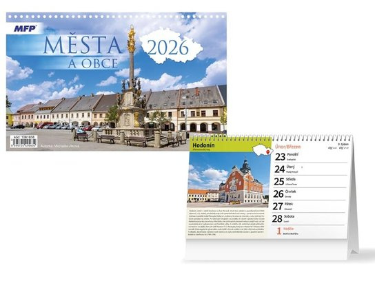Města a obce ČR kalendář 2026 - stolní kalendář -  Autor Neuveden