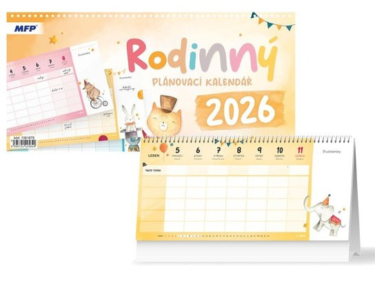 Stolní Rodinný plánovací kalendář 2026
