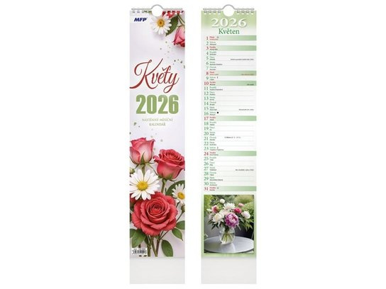 Nástěnný kalendář Květy 2026
