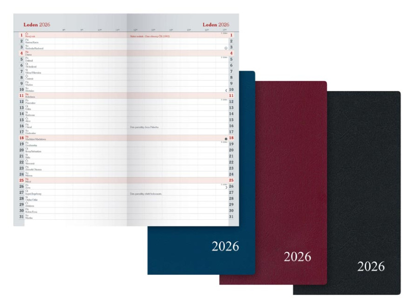 Měsíční diář 2026 MFP M103 - PVC, mix barev