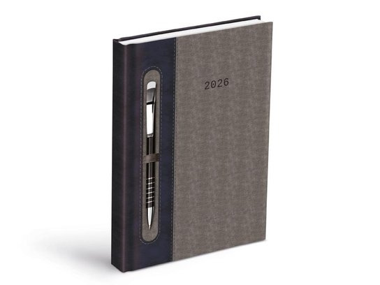 Diář 2026 D801 PU dark blue/gray -  Autor Neuveden