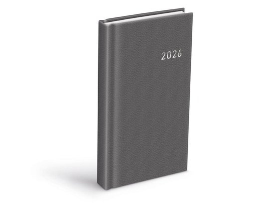 Diář 2026 D802 PVC dark gray 90x170mm -  Autor Neuveden