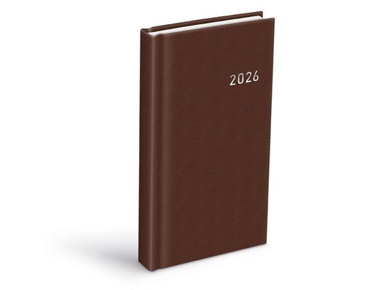 Diář 2026 D802 PVC dark brown 90x170mm -  Autor Neuveden