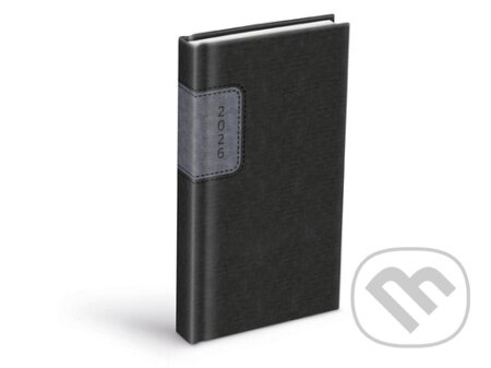 Diář 2026 D802 PU gray/dark gray 90x170mm
