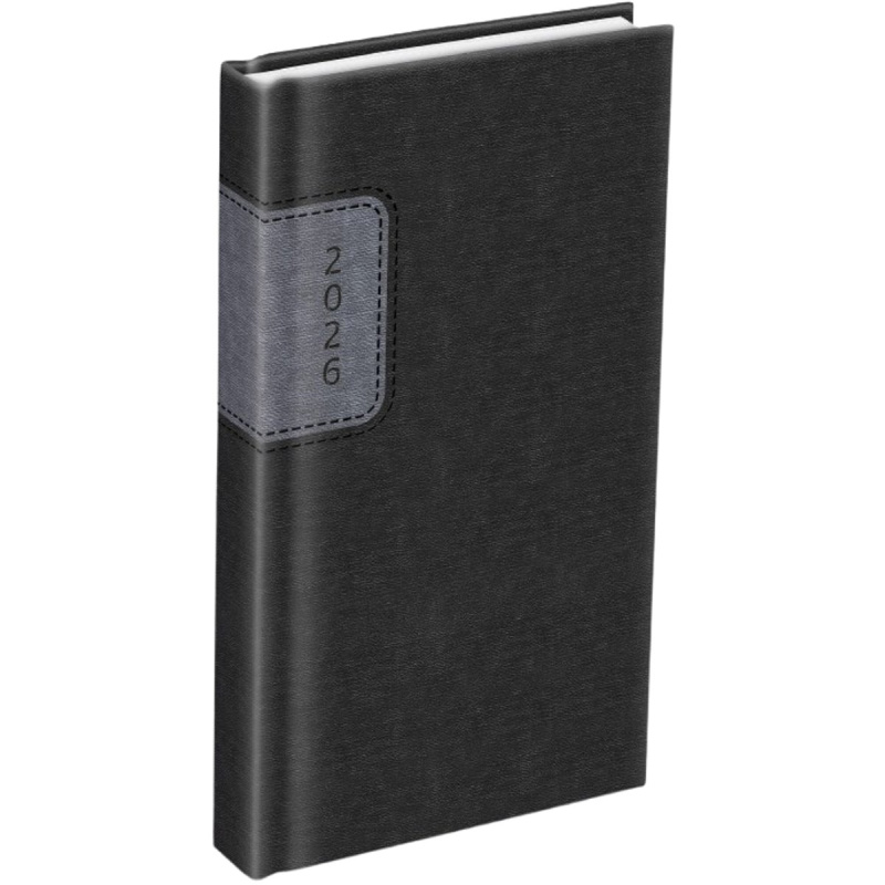 Diář 2026 D802 PU gray/dark gray 90x170mm