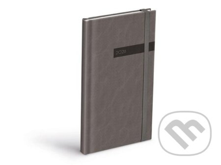 Diář 2026 T806 PU s gumkou gray