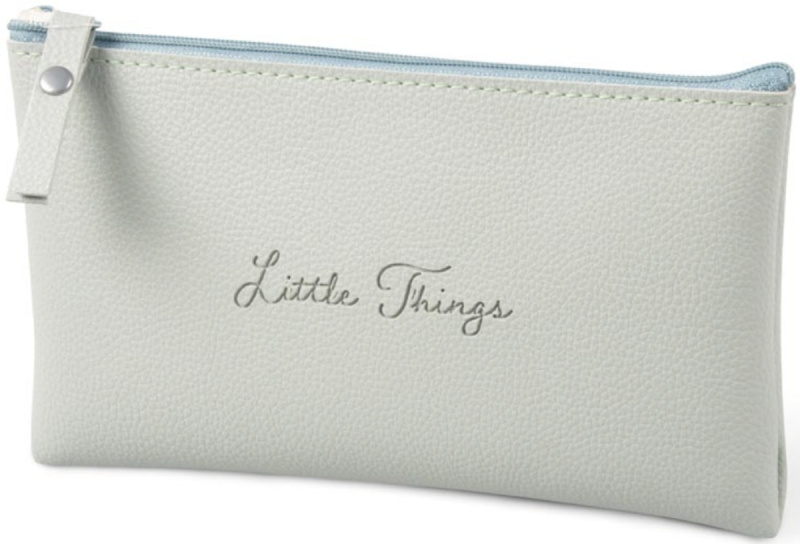 Gifty - Penál etue plochá Little things 21x8cm - Greenish gray
