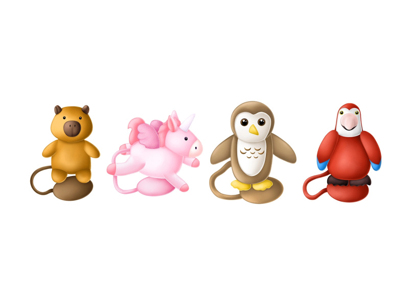 Gifty shoulder friends – sada 12 magnetických plyšáků na rameno