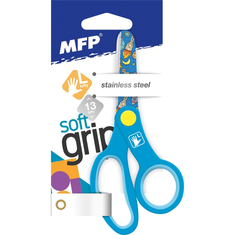 Nůžky pro leváky potištěné modré 13 cm