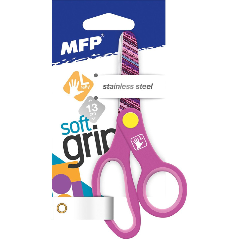 Nůžky pro leváky potištěné fialové 13 cm