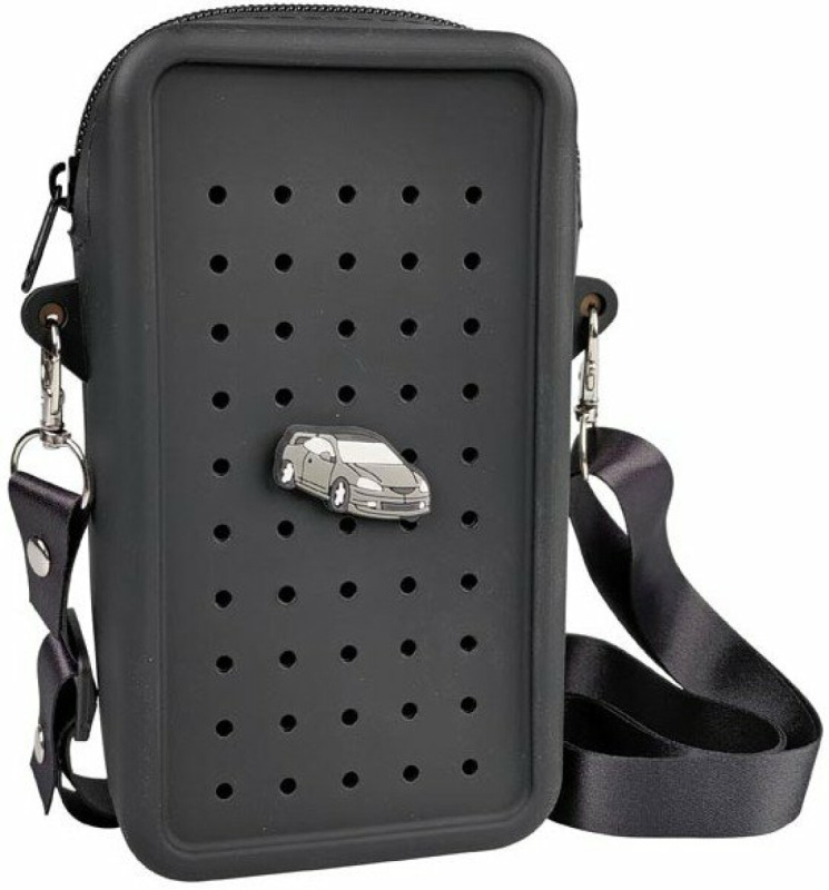 Gifty silikonová crossbody taštička černá s ozdobným pinem