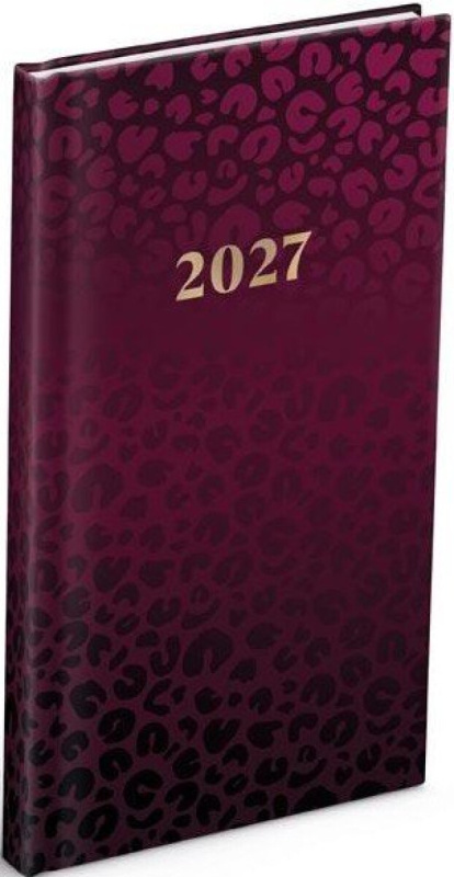Týdenní diář 2027 MFP 90x170mm T806 Lamino Leopardí vzor