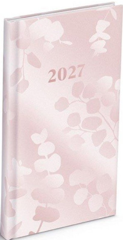 Týdenní diář 2027 MFP 90x170mm T806 Lamino Listy růžové