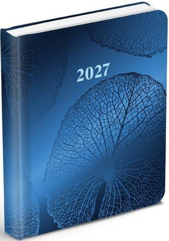 Týdenní diář 2027 MFP 115x160mm Lamino Listy modré