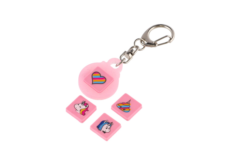 PIXIE CREW Klíčenka, růžová, Glitternox  4 multipixely