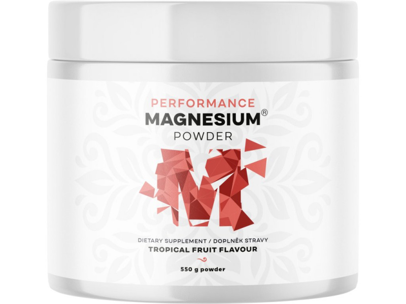 BrainMax Performance Magnesium® Powder, hořčík bisglycinát v prášku, 90 dávek, 550 g Příchuť: Tropické ovoce