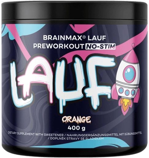 BrainMax Lauf Preworkout NO-STIM 400 g - červený pomeranč