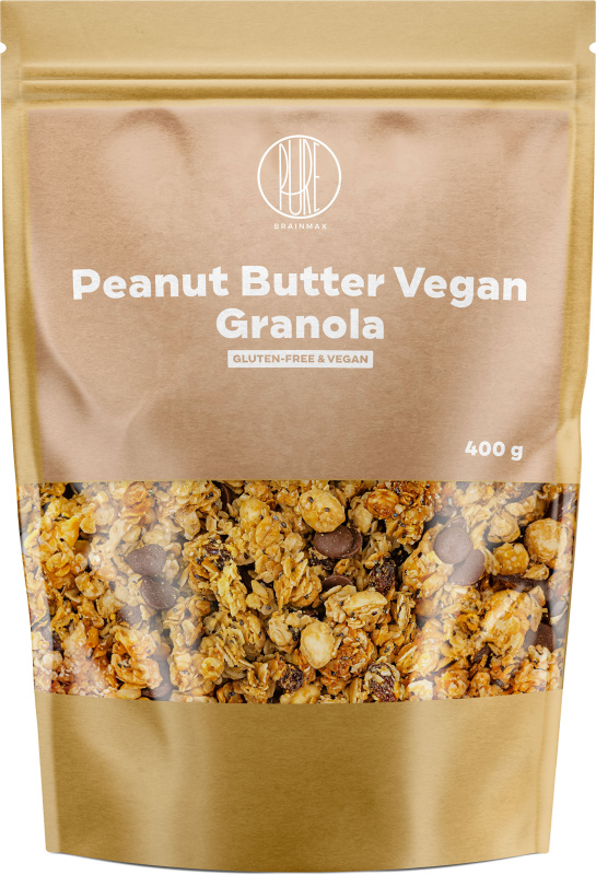 BrainMax Pure Vegan Granola s arašídovým máslem 400 g