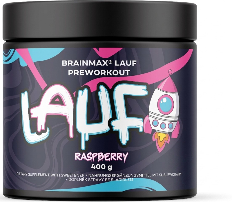 BrainMax Lauf Pre-workout STIM, 400 g Příchuť: Malina
