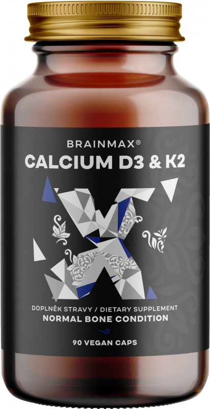 BrainMax Calcium D3 & K2 vápník s vitamínem D3 & K2 90 rostlinných kapslí