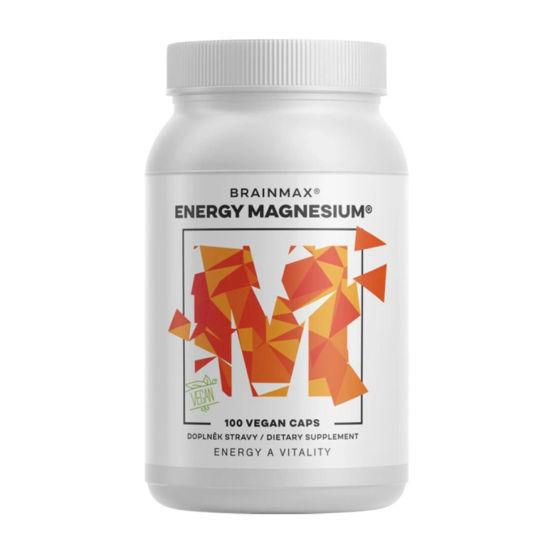 BrainMax Energy Magnesium® 1000 mg Hořčík Malát 200 mg 100 kapslí