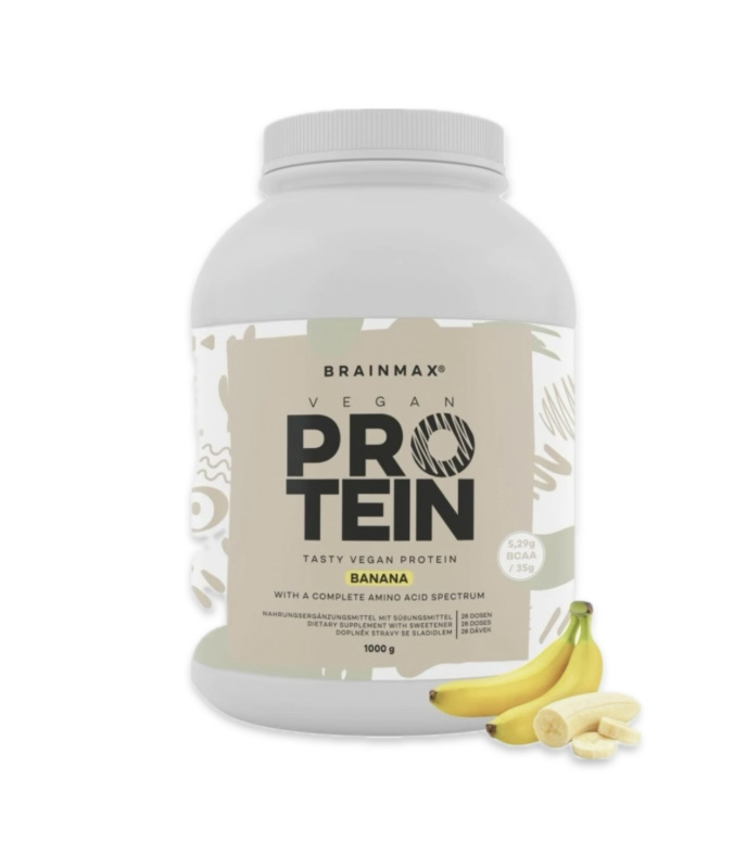 BrainMax Vegan protein Banán, 1000 g