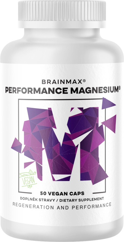 BrainMax Performance Magnesium® 1000 mg Hořčík 200 mg + Vitamín B6 P5P 50 vegan kapslí
