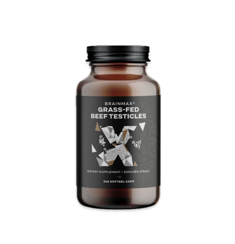 BrainMax Grass-Fed Beef testicles, hovězí varlata, 240 kapslí