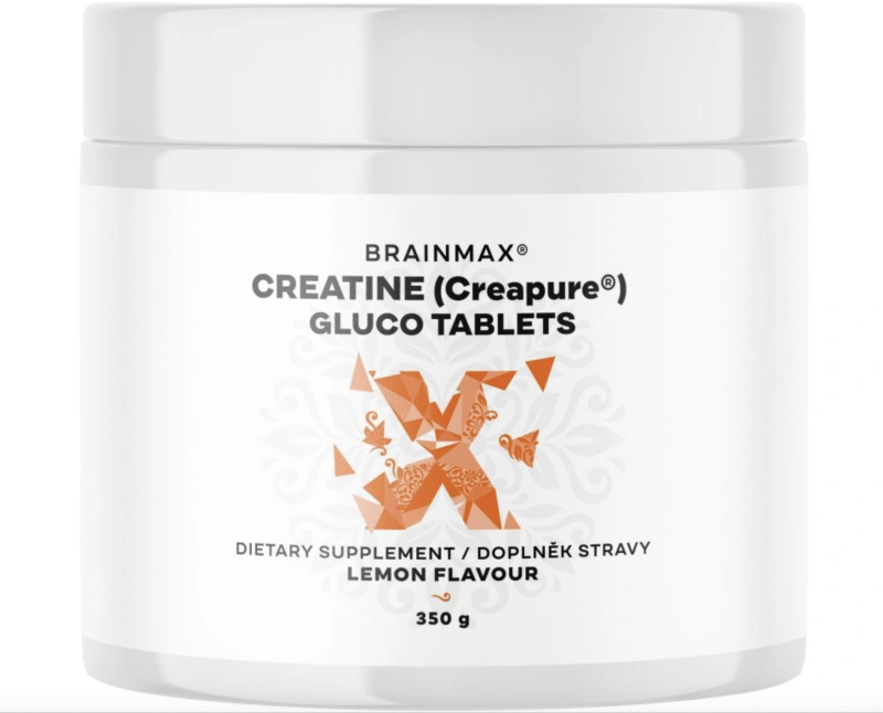 BrainMax Creatine Creapure® Gluco tablets Lemon Kreatin monohydrát tablety Citrón 350 g 115 tablet