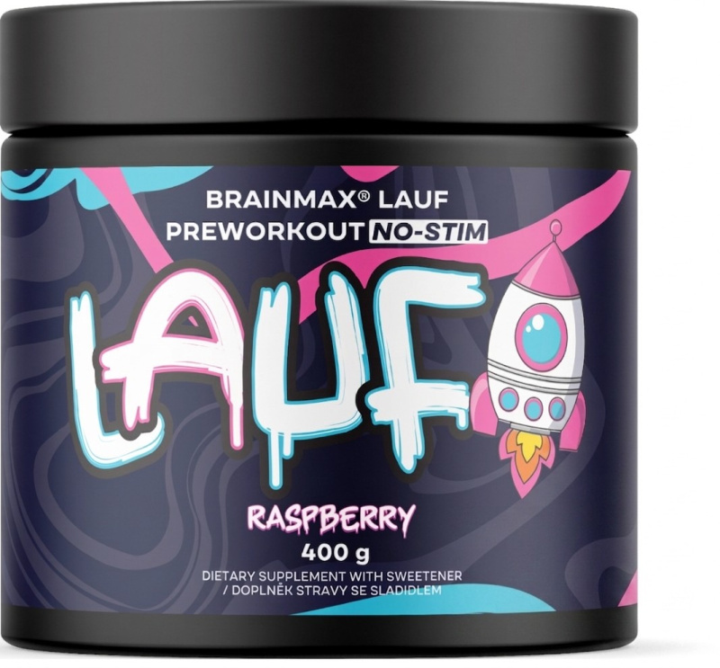 BrainMax Lauf Preworkout NO-STIM 400 g - malina