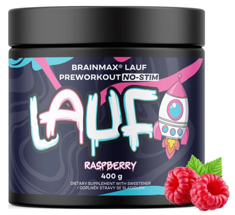 BrainMax Lauf Preworkout NO-STIM 400 g - malina