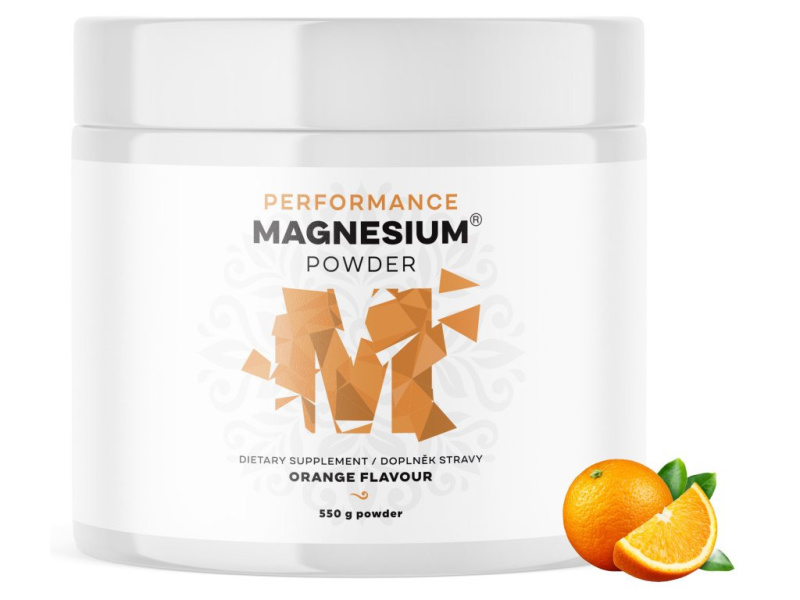 BrainMax Performance Magnesium Powder - Hořčík bisglycinát v prášku, 550 g Příchuť: Pomeranč