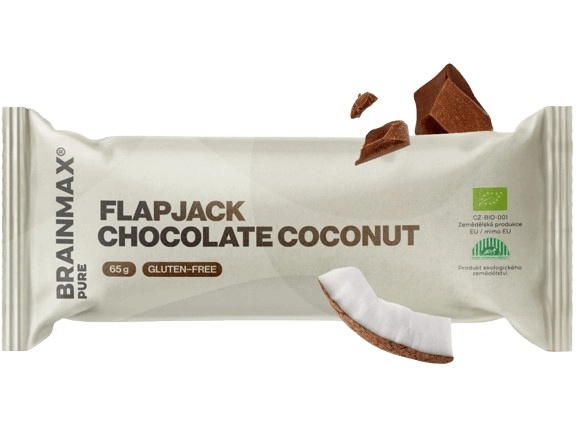 BrainMax Pure Flapjack BIO 65 g - čokoláda/ kokos