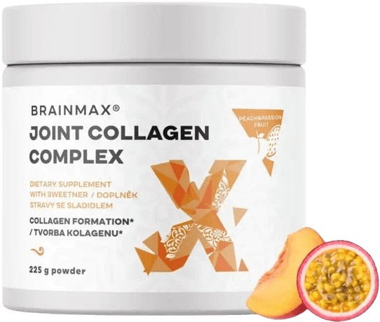 BrainMax Joint collagen komplex 225 g - broskev/ marakuja