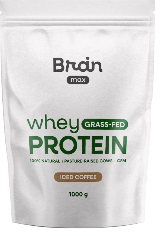 BrainMax Grass-fed Whey Protein, Ledová káva, 1000 g
