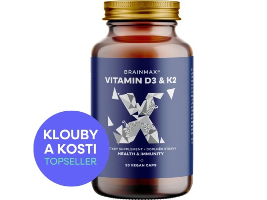 BrainMax Vitamin D3 & K2, D3 5000 IU 50 kapslí