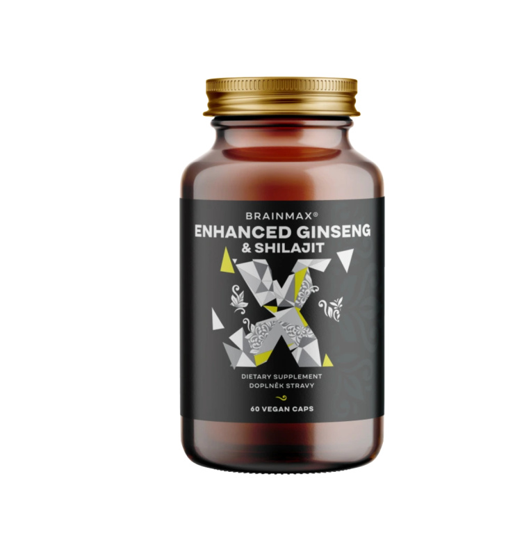 BrainMax Enhanced Ginseng & Shilajit, 60 rostlinných kapslí