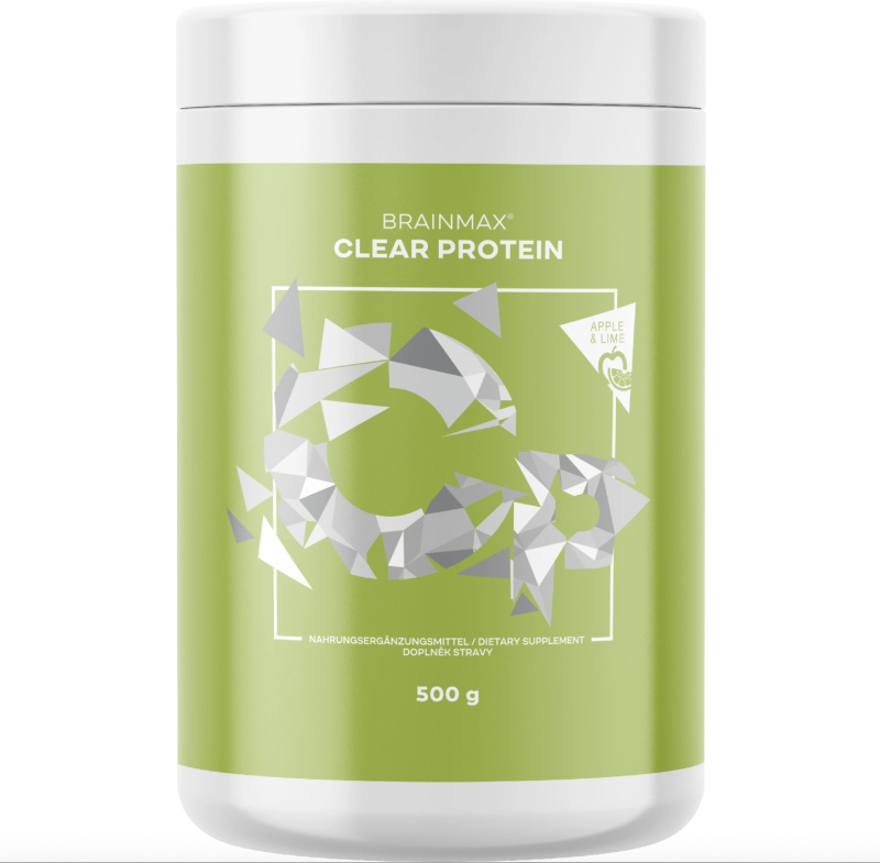 BrainMax Clear Protein, 500 g Příchuť: Jablko a limetka
