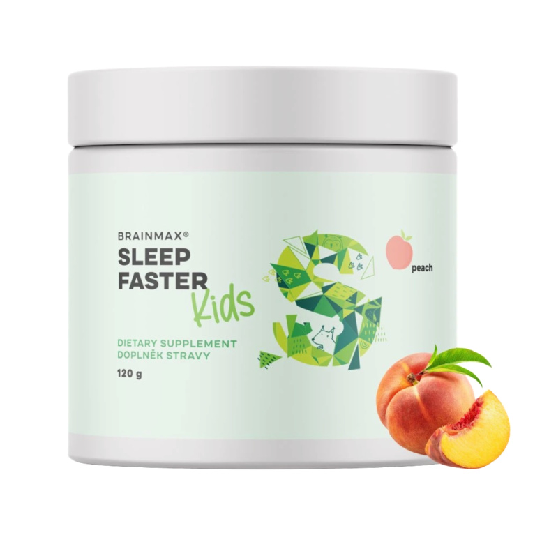 BrainMax KIDS Sleep Faster, Broskev, 120 g