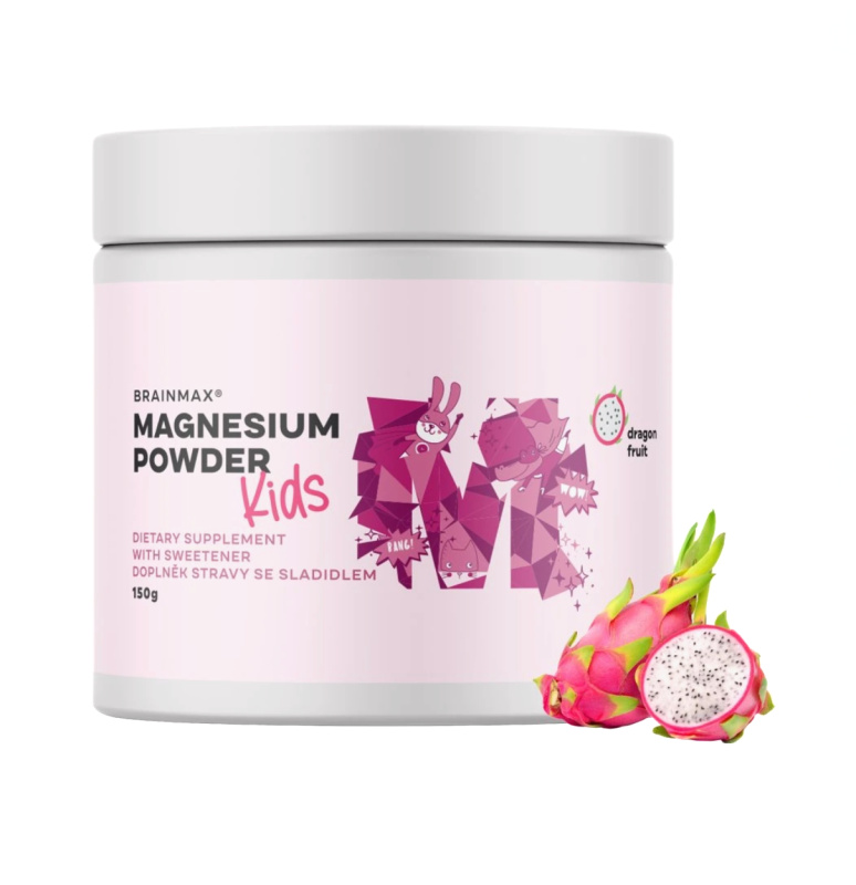 BrainMax KIDS Magnesium Powder, Dračí ovoce, 150 g