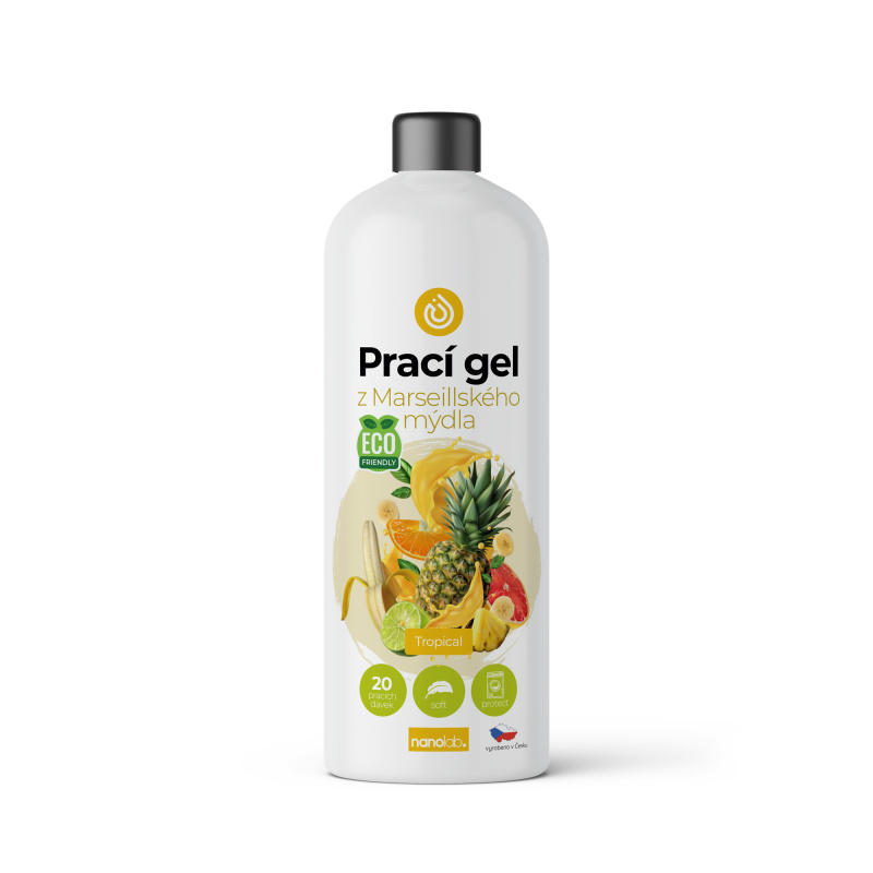 Nanolab Prací gel z Marseillského mýdla pro citlivou pokožku Tropical, 20PD, 1L