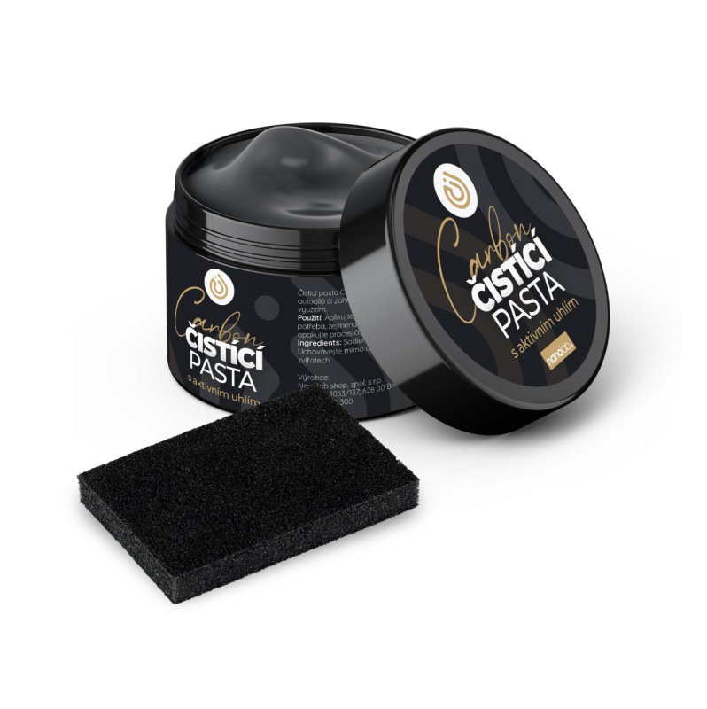 Nanolab Carbon Čisticí pasta s aktivním uhlím 500 g + houbička 1 ks
