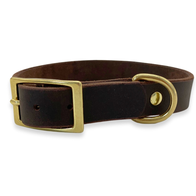 PafDog® Prémiový kožený obojek pro psy 2,5cm tmavě hnědý 12380/L