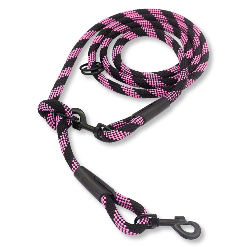PafDog® Přepínací nastavitelné vodítko 14mm, růžovo-černé, extra pevné PAF-849