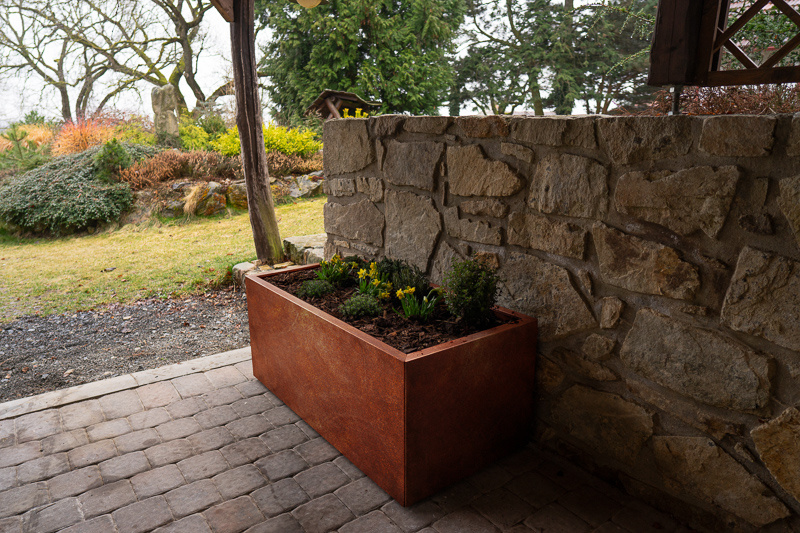 Zahradní květináč Corgarden LINE 1007 60 x 120 x 50 cm Corten