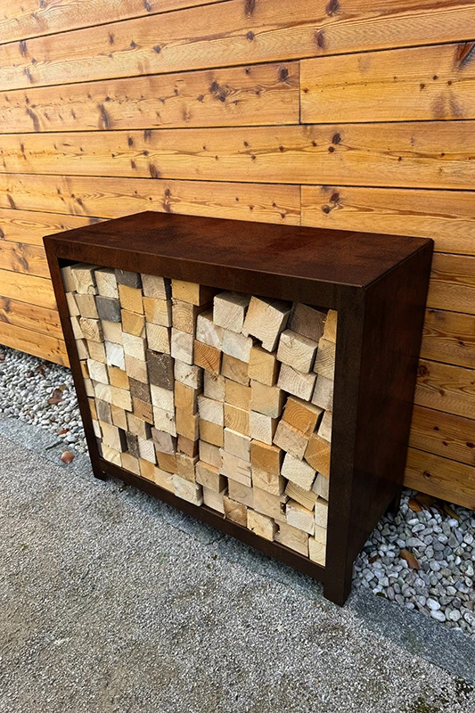 Zahradní dřevník Corgarden STORA 1038 80 x 80 x 40 cm Corten